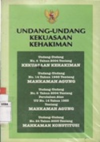 UNDANG-UNDANG KEKUASAAN KEHAKIMAN.