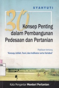 30 Konsep Penting dalam Pembangunan Pedesaan dan Pertanian