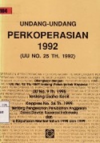 UU Perkoperasian 1992 (UU NO.25 Tahun 1992).