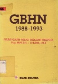 GBHN 1988 - 1993 : Tap MPR No.: II/MPR/1988.