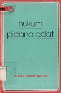 Hukum Pidana Adat.