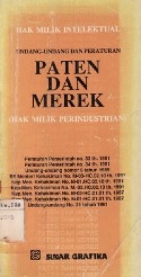 Undang-Undang Dan Peraturan Paten Dan Merek (Hak Milik Perindustrian).