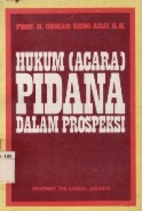 Hukum (Acara) Pidana Dalam Prospeksi.