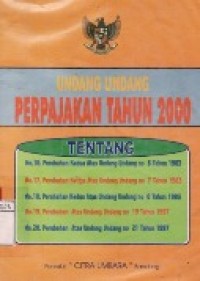 Undang-Undang Perpajakan Tahun 2000.