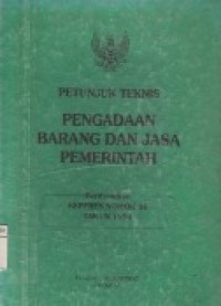 Image of Petunjuk Teknis Pengadaan Barang Dan Jasa Pemerintah