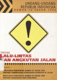 Undang-Undang Lalu Lintas dan Angkutan Jalan 1992 (UU No.14 Tahun 1992)