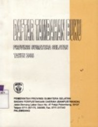 Image of Daftar Tambahan buku Provinsi Sumatera Selatan Tahun 2006
